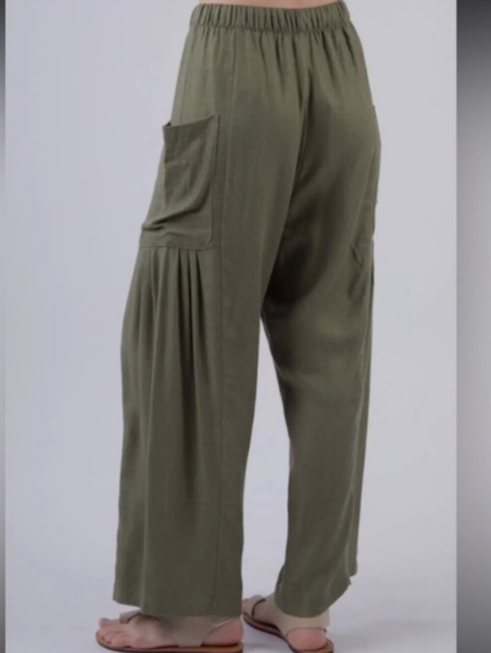 Relaxed Olive Drawstring Joggers for Women - Picture 11 of 14